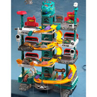 Bãi đậu xe khủng Long 4 tầng có đèn nhạc, phun khói