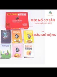 Bài Mèo nổ Exploding Kittens Việt hóa + 6 bảng mở rộng + 200 bọc bài