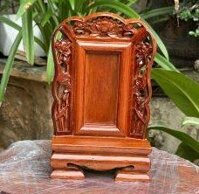 Bài vị thờ gia tiên chạm sen mini gỗ hương BV17