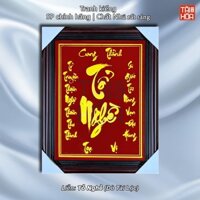 Bài Vị thờ Tổ Nghiệp Tổ Nghề chữ Vàng - Nhũ vàng kim sa - Liễn kiếng ban thờ - Khung Gỗ