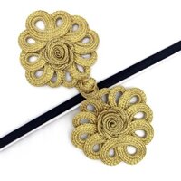 Bai Xi 120A Thắt lưng hoa hướng dương bằng vàng và bạc, nút cheongsam, nút trang trí quà tặng thủ công cho trẻ em