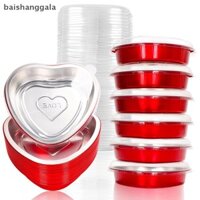 Baishanggala 12 Gói Chảo Bánh Hình Trái Tim 8 Inch Có Nắp, Chảo Trái Tim Lá Dùng Một Lần Lớn 23oz Cho Ngày Lễ Tình Nhân & Mẹ, ADS