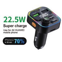 Bakeey 22.5W 2 Usb-As +PD Port FM Bluetooth Transmitter Fast Charging Car Charger Wireless Handsfree Car Mp3 Player For