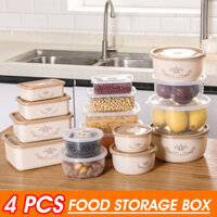 Bakeey 4 PCS Storage Box Miscellaneous Grain Storage Plastic Sealed Box Refrigerator Freshness Box