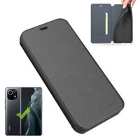 Bakeey for Xiaomi Mi 11 Case Brushed Pattern Flip with Stand Card Slot Shockproof PU Leather Full Body Protective Case N