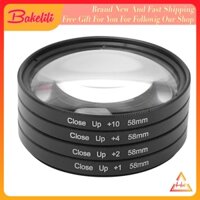 Bakelili Optical Glass Macro Close Up +1 +2 +4 +10 Lens Filter Kit 58mm For  for Cameras