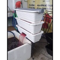 Baki lọc nước hồ cá koi trắng 3 tầng kèm ống mưa ,baki chuyên dùng lọc hồ cá tiết kiệm chi phí, công sức dọn vệ sinh
