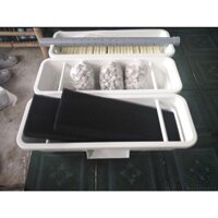 Baki trắng thác 3 tầng kèm ống mưa và vật liệu lọc  (62x25x55) cm _ Kingkoifarm