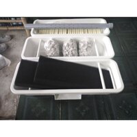 Baki trắng thác 3 tầng kèm ống mưa và vật liệu lọc  (62x25x55)cm
