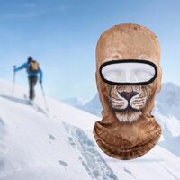 Balaclava Ski   Animal Full  Polyester Winter - big cat 2