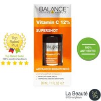 Balance Vitamin C BOOSTER 12% SUPERSHOT Advanced Brightening - Serum Làm Sáng, Đều Màu Da, Mờ Thâm Nám 30ml