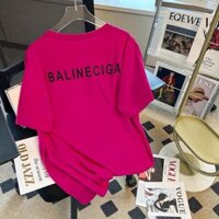 Balenciaga couple models mid-length short-sleeved t-shirt women s 2023 summer new letter printing design sense niche top