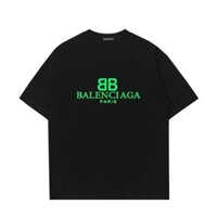 Balenciaga Top Matching Paris Thư Mùa Hè Tay Ngắn Nam Nữ OS Loose Casual Cặp Đôi Cổ Tròn Đa Năng I