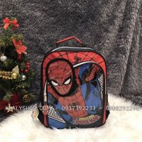 Balo 14" 2 ngăn hình người nhện Spiderman nổi màu đen đỏ cho học sinh bé trai (Thái Lan) - 640SPNG5006355 - (30x12x36cm)