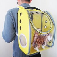 Balo ( ba lô ) vuông trong suốt vận chuyển chó mèo - Chó <4kg, Mèo <10kg,Đỏ