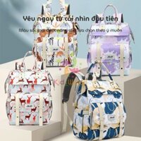 Balo bỉm sữa cho mẹ bé Monesa Mommy Bag giữ nhiệt, cổng sạc USB, nhiều ngăn đa năng, chống thấm