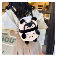 Balo Bông Cánh Cụt Cosplay Panda Có Ngăn Trong Suốt Đáng Yêu