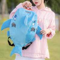 Balo cá mập khủng long baby shark vải nhung mịn nhiều màu