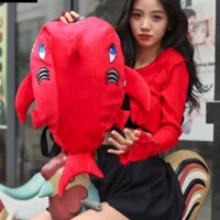 Balo Cá Mập vải nhung SWAT babyShark cỡ trung vải dày dặn, đựng nhiều đồ đi chơi, đi học đi phượt