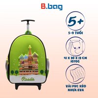 Balo cần kéo B.bag Around the World dành cho học sinh cấp 1 - Xanh Lá Nhạt