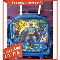 Balo cần kéo đi học cho bé trai tiểu học cấp 1 siêu nhân Bat Man ( Màu Xanh)