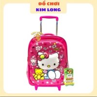 BALO CẦN KÉO ĐI HỌC lớp 1 2 3 - BALO ĐI HỌC - CẶP ĐI HỌC cho bé gái cho học sinh cấp 1 hình Công chúa - Kitty - Huduy