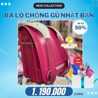 BALO Cặp chống gù lưng RANDOSERU Nhật Bản cho bé tiểu học, khoá tự động BS158664 hồng đậm gạch ngang