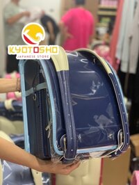 BALO Cặp chống gù lưng RANDOSERU Nhật Bản cho bé tiểu học, khoá tự động 2023 BS158664 navy viền xanh