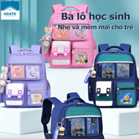 Balo  cặp sách chống gù cho bé trai bé gái đi học tiểu học họa tiết đáng yêu với nhiều ngăn chứa