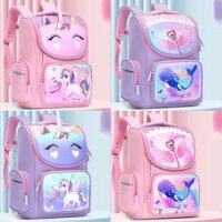 Balo cặp sách đi học cho bé gái cấp 1, ba lô học sinh tiểu học siêu nhẹ chống nước nhẹ cho trẻ em