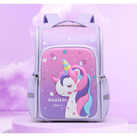 Balo Cặp Xách Chống Gù 3D Cho Bé Đi Học Chống Thấm Nước Có Đai Phản Quang Xinh Xắn