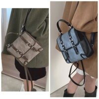 Balo, Cặp Xách Nữ Đeo Chéo Da PU Trơn Kiểu Dáng Vintage Phong Cách Hàn Quốc 2024