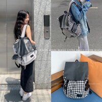 Balo caro nam nữ thời trang trendy dễ thương đi học du lịch hoạ tiết houndstooth (AVRIL BACKPACK)