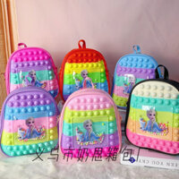 Balo cho bé hình công chúa elsa, balo pop it ngộ nghĩnh, dễ thương