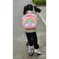 Balo cho bé siêu nhẹ cho bé gái mẫu giáo raibow siêu xinh