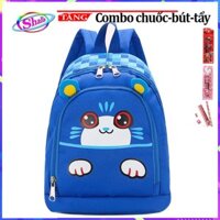Balo cho trẻ thời trang hình mèo con nghịch ngợm đáng yêu Tặng combo 4 món Shalla