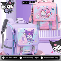 Balo chống gù cho bé cấp 1, balo học sinh cho bé trai, bé gái in hình Kuromi cặp đi học form vuông Nhật Bản