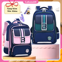 Balo Chống Gù Cho Bé Trai Gái Siêu Nhẹ Chống Nước, Cặp Học Sinh Tiểu Học Tặng Kèm Móc Khóa HS15