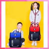 balo chống gù dáng hộp, balo cho học sinh tiểu học có phát quang bảo vệ cao cấp