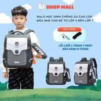 Balo chống gù Ghi tối, balo siêu nhẹ, chống nước, cặp cho học sinh lớp 1,2,3,4,5,6,7 - Như Ý Shop