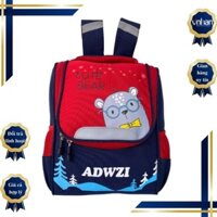 Balo chống gù học sinh trẻ em, cặp sách học sinh tiểu học hình gấu cute bear màu xanh đỏ Vinhan BL012