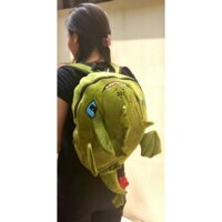 Balo con rồng răng sún vải nhung xanh rêu siêu dễ thương