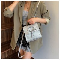 Balo da 2in1 đeo chéo thắt nơ xinh xắn thời trang hàng Quảng Châu có sẵn 37225
