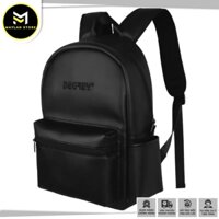 BALO DA  có NGĂN THÊU DEGREY màu đen vải da simili dày dặn ngăn rộng chuẩn đơn giản tiện lợi