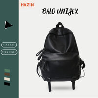 Balo da HAZIN cặp đi học nam nữ trơn basic chống thấm thời trang năng động đựng vừa laptop 15.6 inch