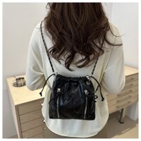 Balo da mini Y2K thời trang khóa kéo bạc xinh xắn hàng Quảng Châu có sẵn 6310