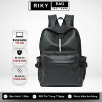 Balo Da Nam Đi Học RIKY Balô Da Nam Nữ Đi Học Cặp Da Pu Cao Cấp Ba Lô Da Cặp Đi Học Ulzzang Balo Đựng Laptop 15 Inh