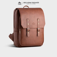 Balo da nam khóa đôi cổ điển Lata BAL58 - Bò đậm