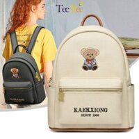 Balo da nữ TT WN BEAR, Ba lô đi học đi chơi cho bạn gái in hình gấu Kaerxion Since 1980 Phong Cách Hàn Quốc 2025