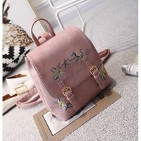 Balo da thêu hoa cao cấp BERI (hồng) - BALO049